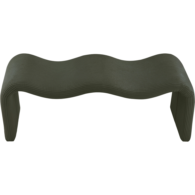 Meridian Furniture Willow Green Microsuede Corduroy Bench