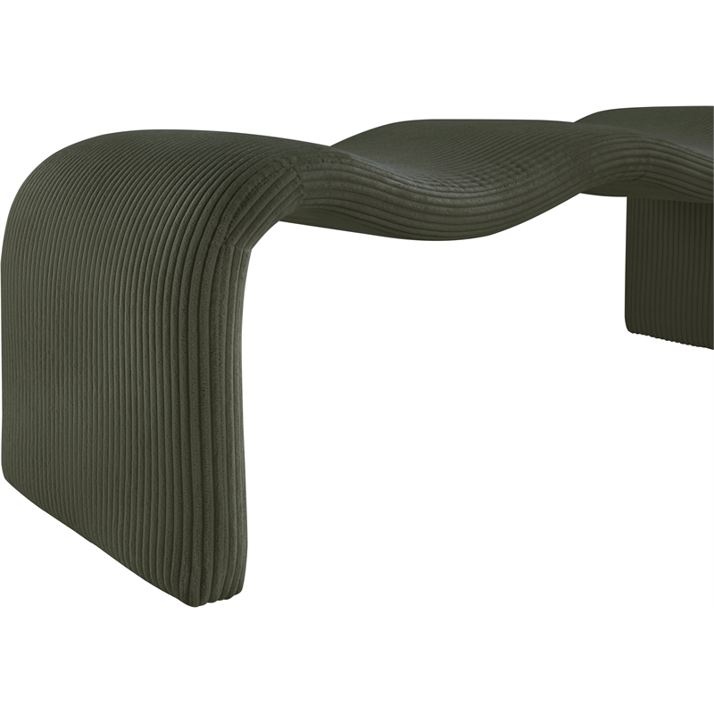 Meridian Furniture Willow Green Microsuede Corduroy Bench