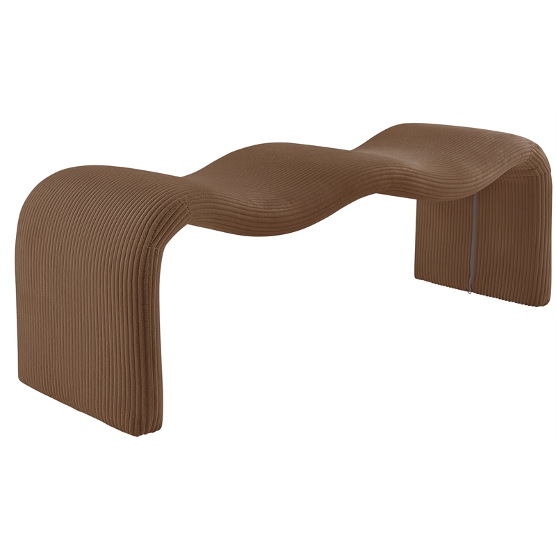 Meridian Furniture Willow Saddle Microsuede Corduroy Bench