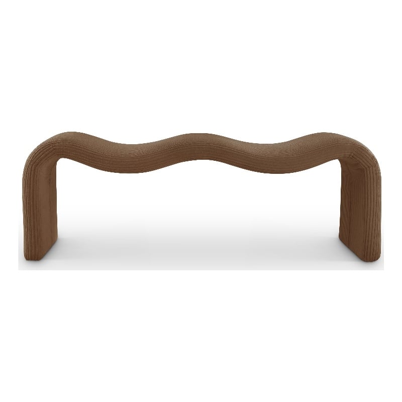 Meridian Furniture Willow Saddle Microsuede Corduroy Bench