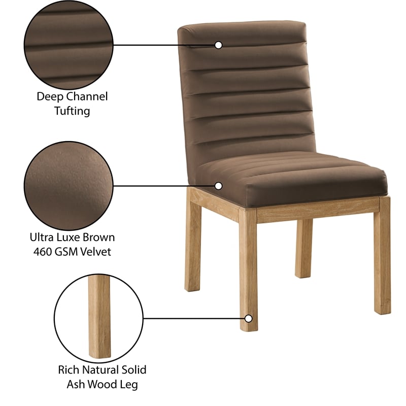 Meridian Furniture Evelyn Brown Velvet Dining Chair