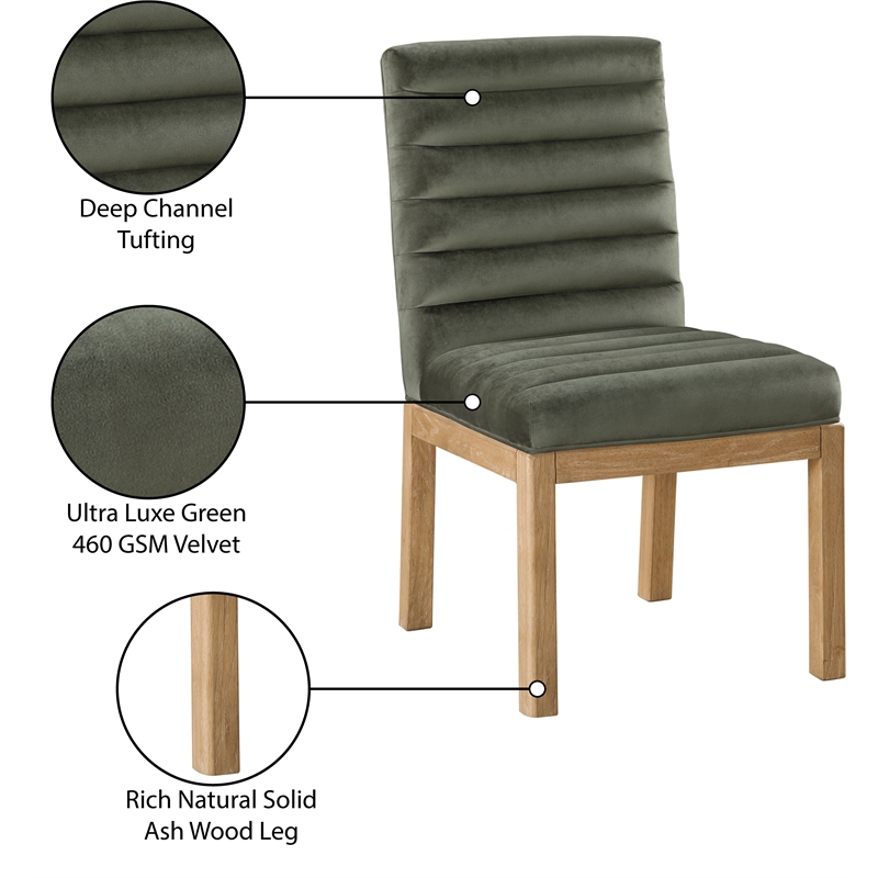 Meridian Furniture Evelyn Green Velvet Dining Chair