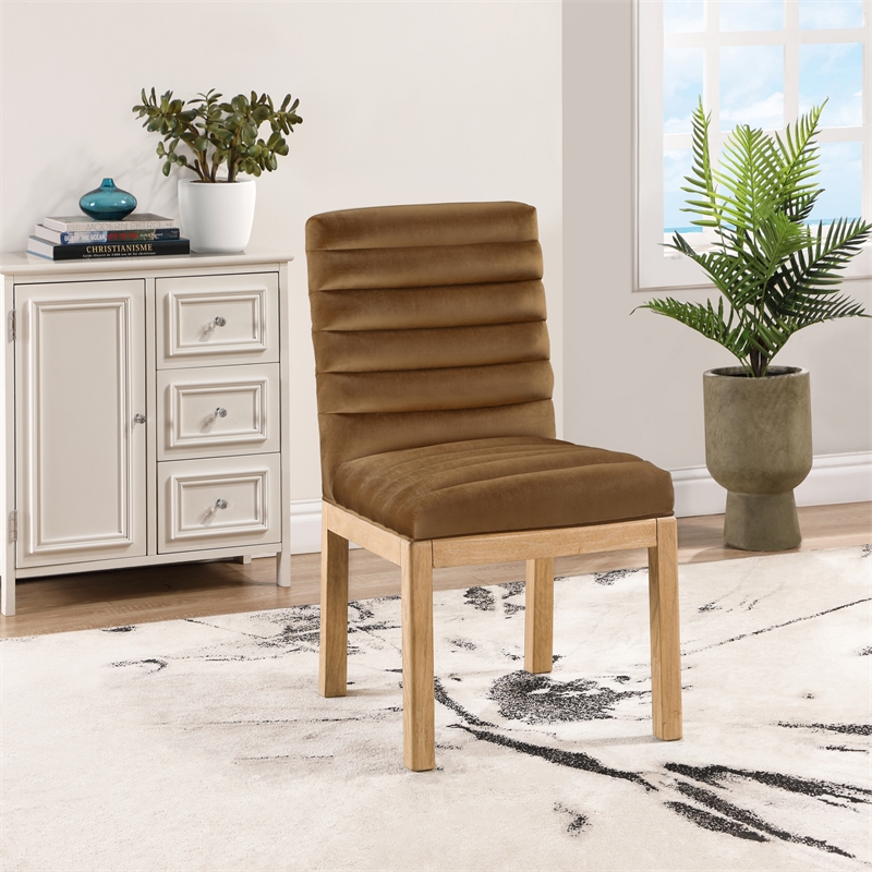 Meridian Furniture Evelyn Saddle Velvet Dining Chair