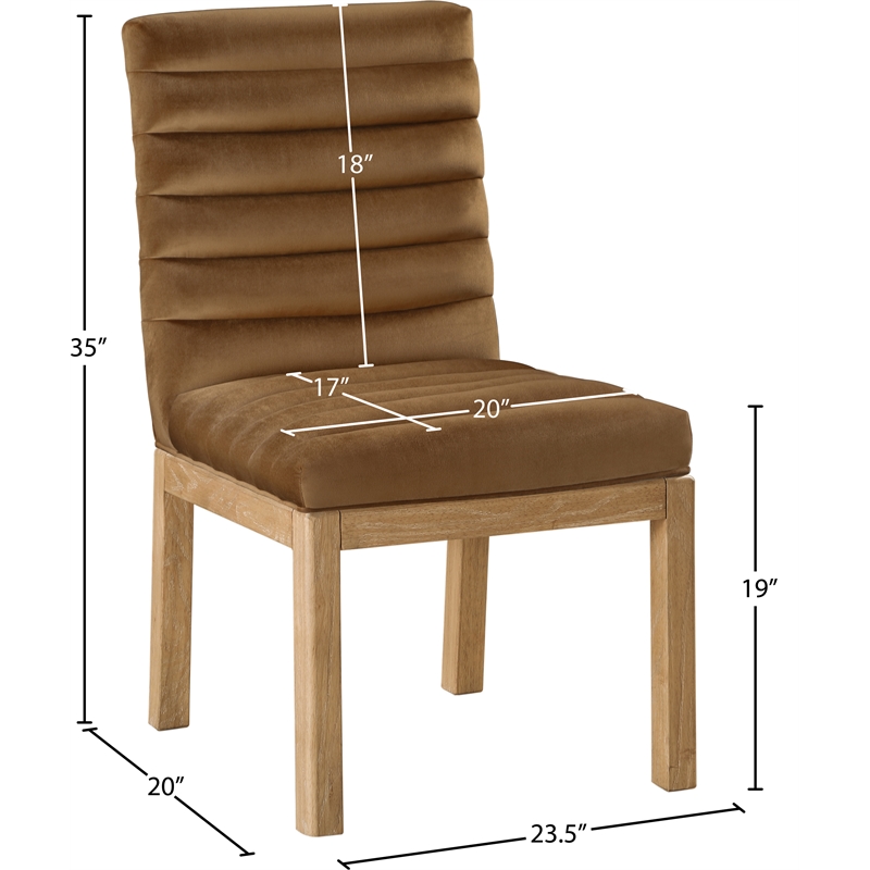 Meridian Furniture Evelyn Saddle Velvet Dining Chair