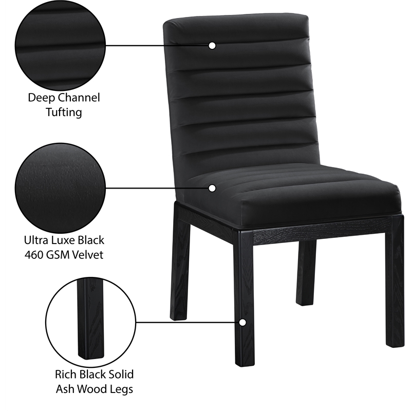 Meridian Furniture Evelyn Black Velvet Dining Chair