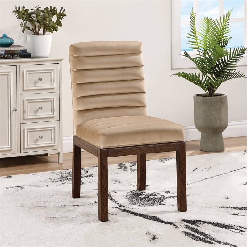 Meridian Furniture Evelyn Beige Velvet Dining Chair