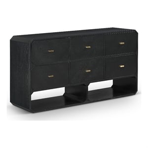 meridian furniture parker black ash veneer dresser