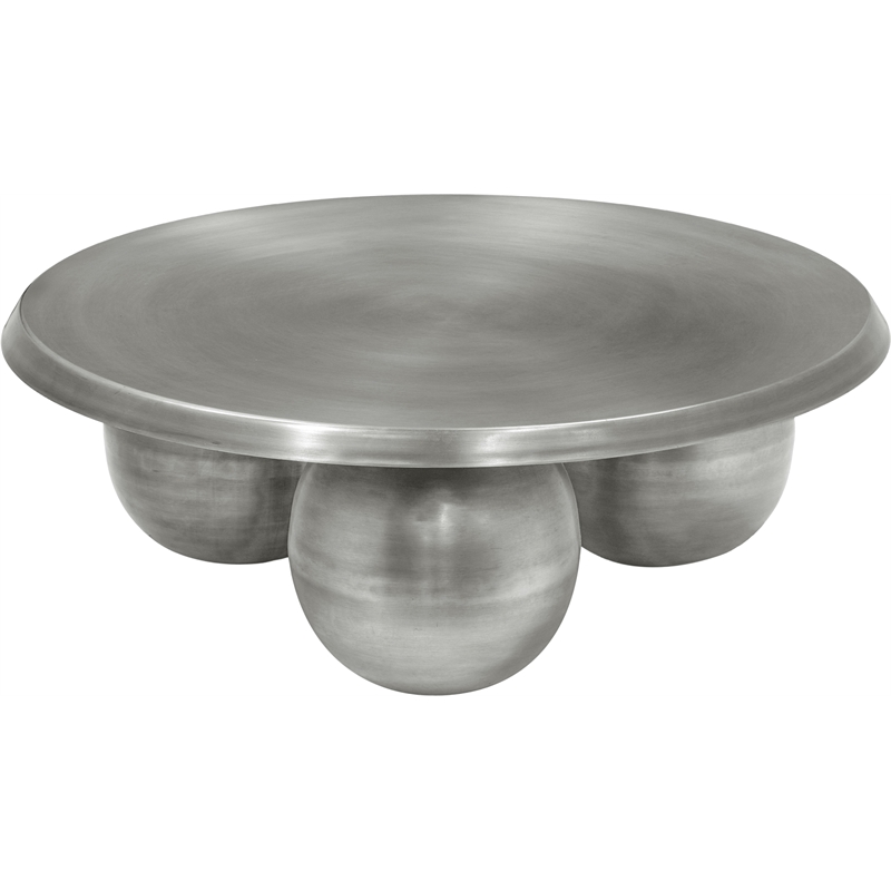 Meridian Furniture Globus Silver Iron Metal Coffee Table