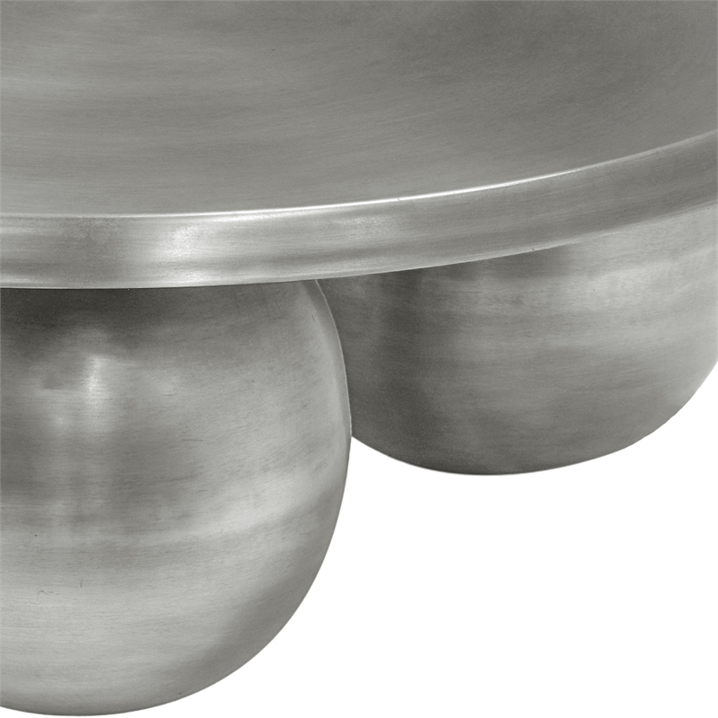Meridian Furniture Globus Silver Iron Metal Coffee Table