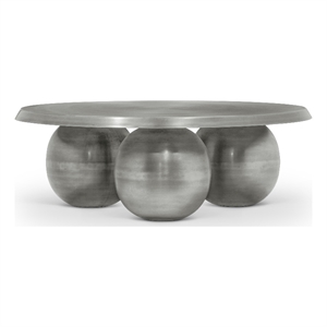 Meridian Furniture Globus Silver Iron Metal Coffee Table