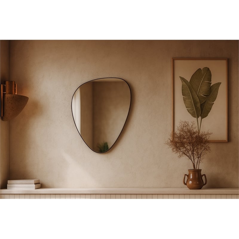 Meridian Furniture Finch Matte Black Iron Metal Frame Mirror
