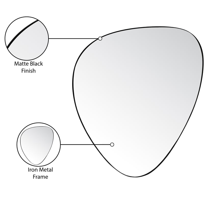 Meridian Furniture Finch Matte Black Iron Metal Frame Mirror