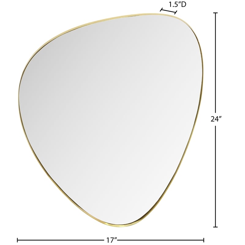 Meridian Furniture Finch Brushed Gold Iron Metal Frame Mirror