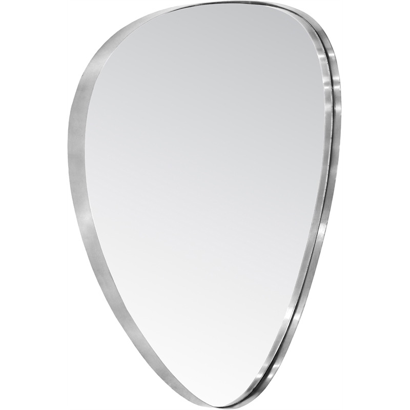 Meridian Furniture Finch Brushed Silver Iron Metal Frame Mirror