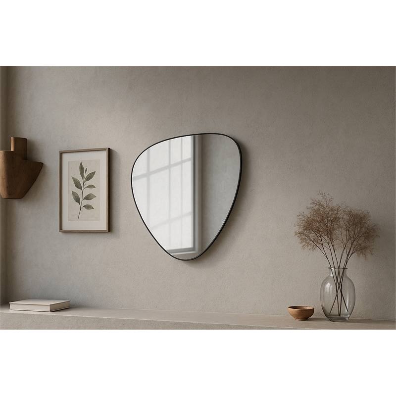 Meridian Furniture Finch Matte Black Iron Metal Frame Mirror