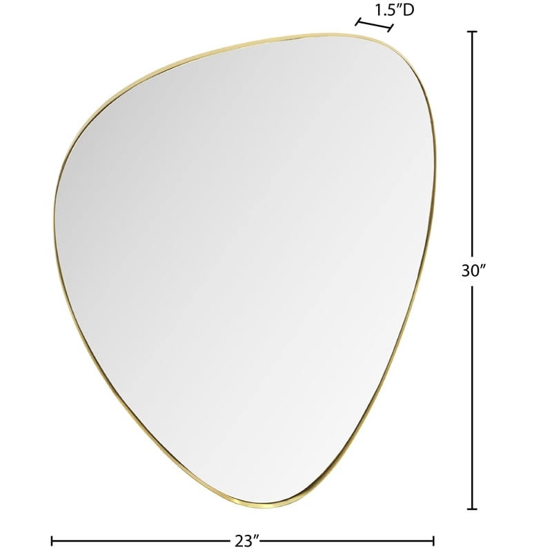 Meridian Furniture Finch Brushed Gold Iron Metal Frame Mirror