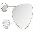 Meridian Furniture Finch Brushed Gold Iron Metal Frame Mirror