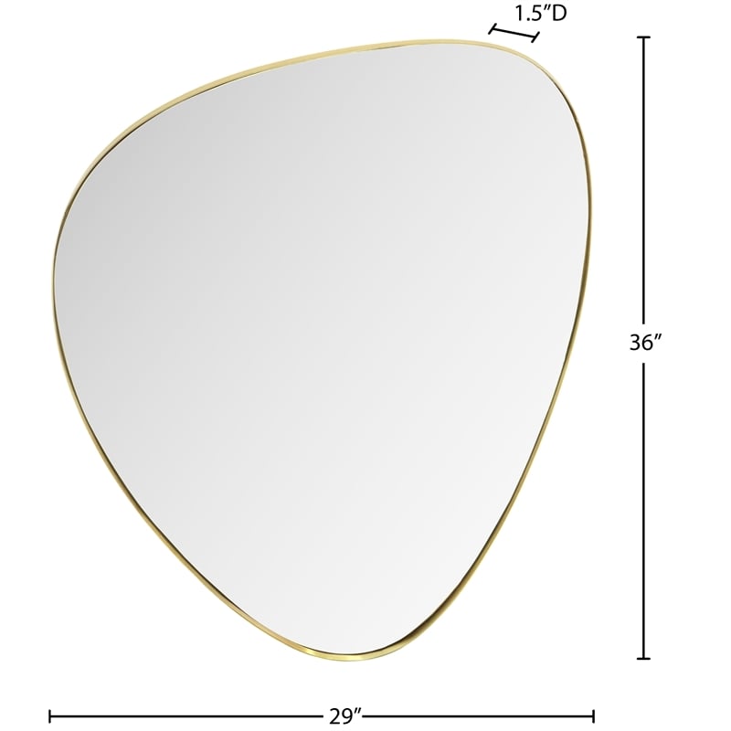 Meridian Furniture Finch Brushed Gold Iron Metal Frame Mirror