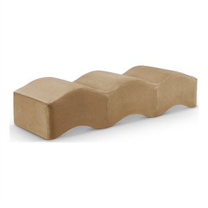 Meridian Furniture Wave Beige Velvet Bench