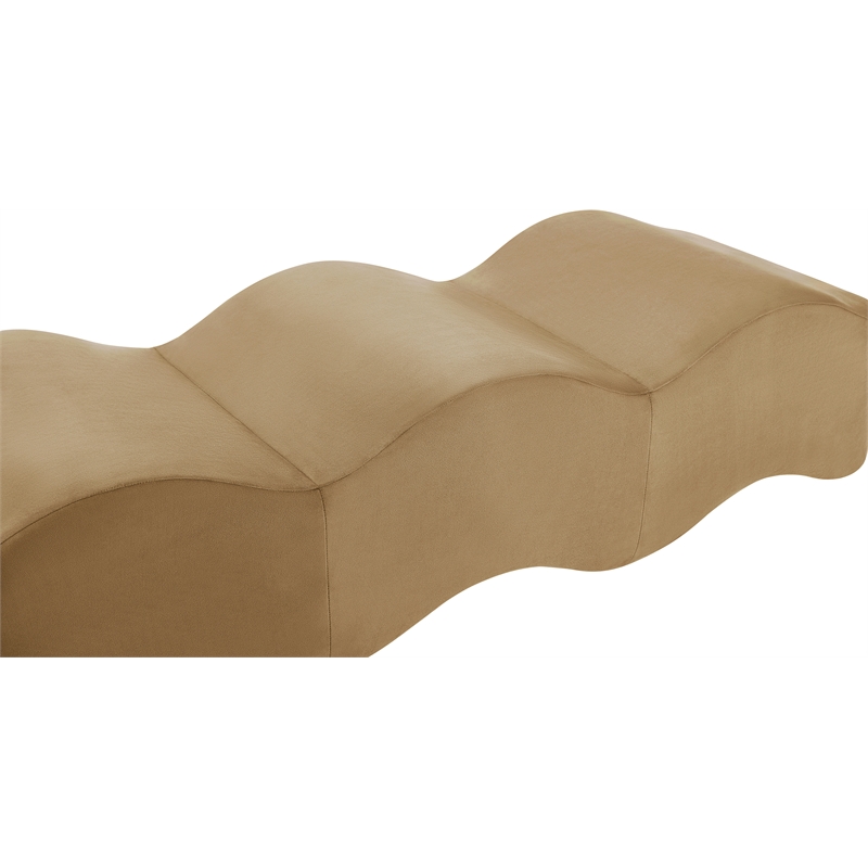 Meridian Furniture Wave Beige Velvet Bench