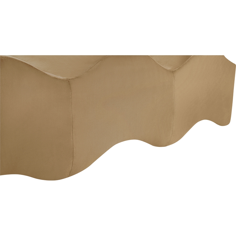 Meridian Furniture Wave Beige Velvet Bench