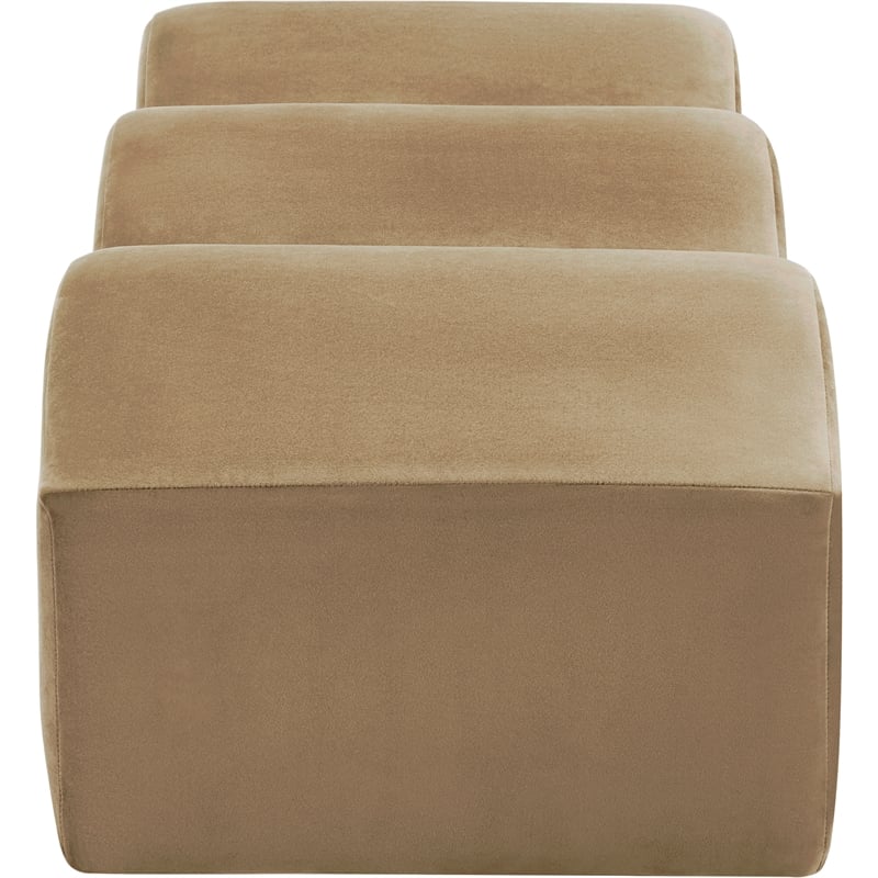 Meridian Furniture Wave Beige Velvet Bench