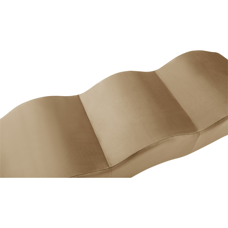 Meridian Furniture Wave Beige Velvet Bench