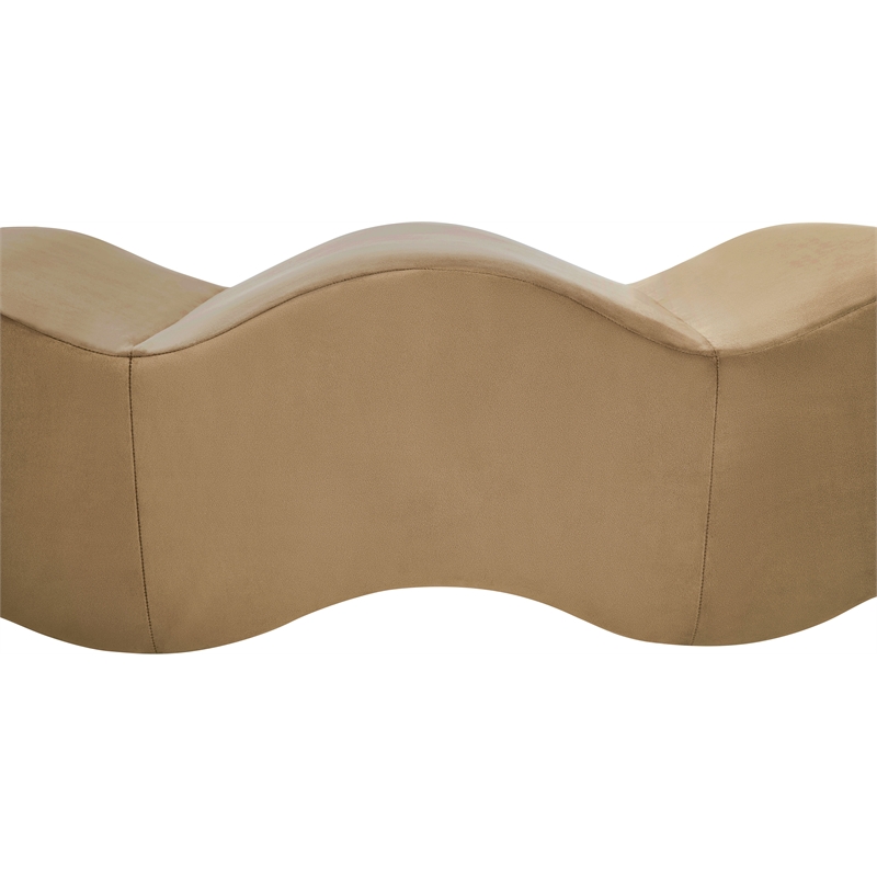 Meridian Furniture Wave Beige Velvet Bench