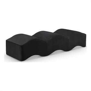 Meridian Furniture Wave Black Velvet Bench