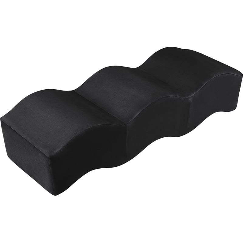 Meridian Furniture Wave Black Velvet Bench