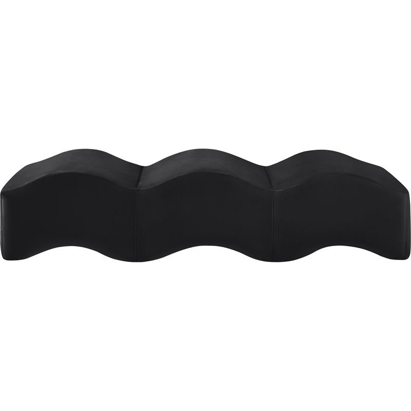 Meridian Furniture Wave Black Velvet Bench