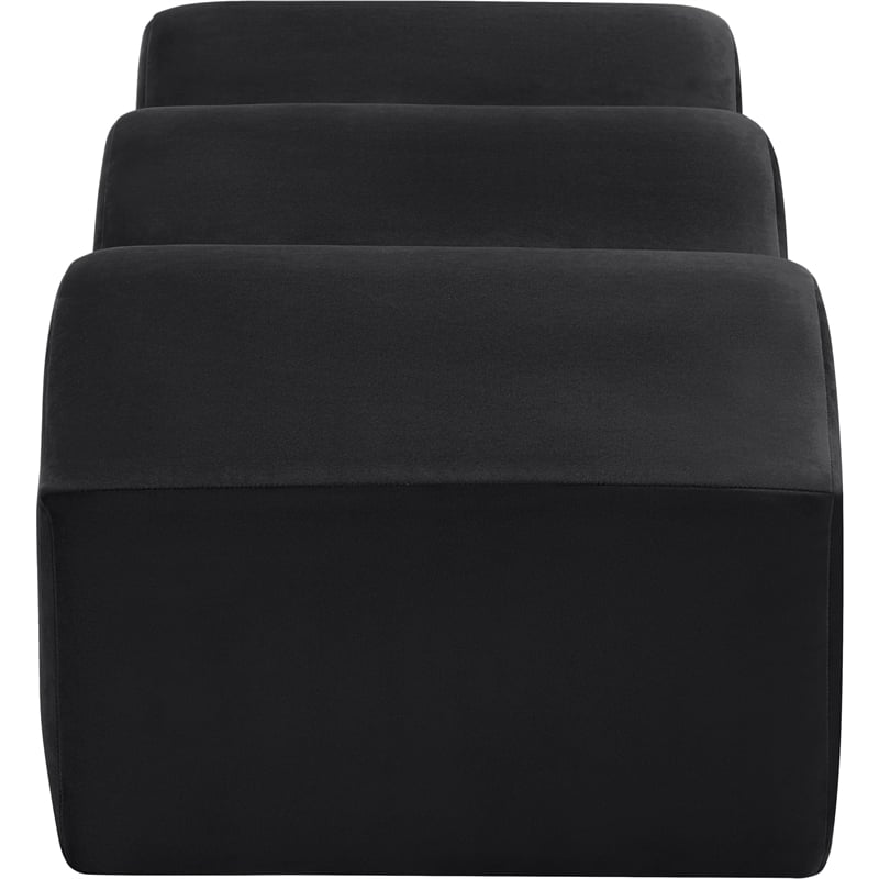 Meridian Furniture Wave Black Velvet Bench