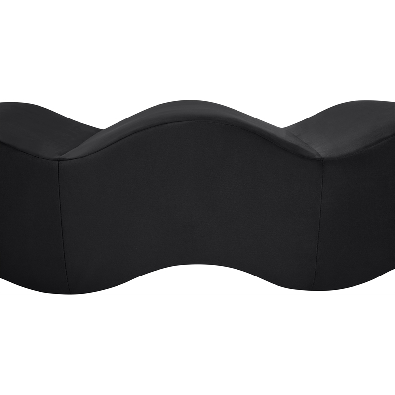 Meridian Furniture Wave Black Velvet Bench