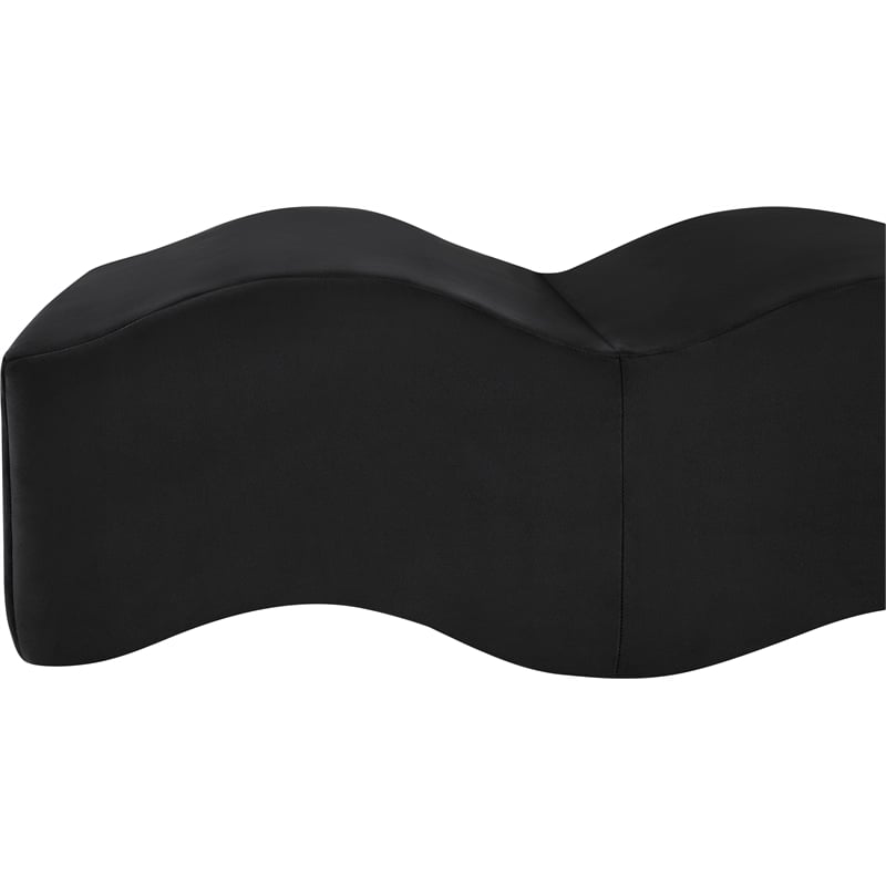 Meridian Furniture Wave Black Velvet Bench
