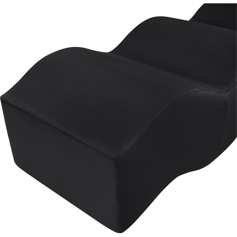 Meridian Furniture Wave Black Velvet Bench