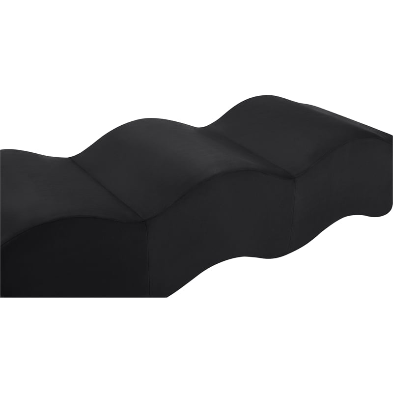 Meridian Furniture Wave Black Velvet Bench