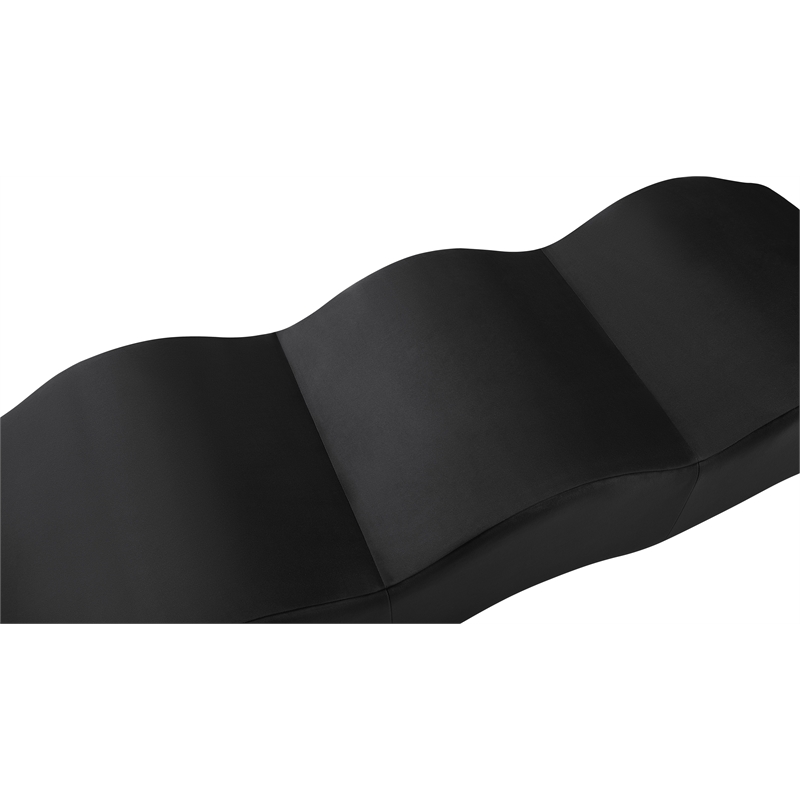 Meridian Furniture Wave Black Velvet Bench