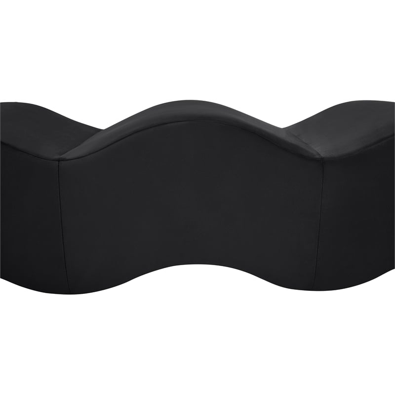 Meridian Furniture Wave Black Velvet Bench