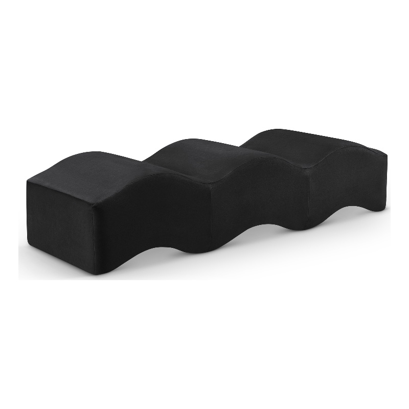 Meridian Furniture Wave Black Velvet Bench