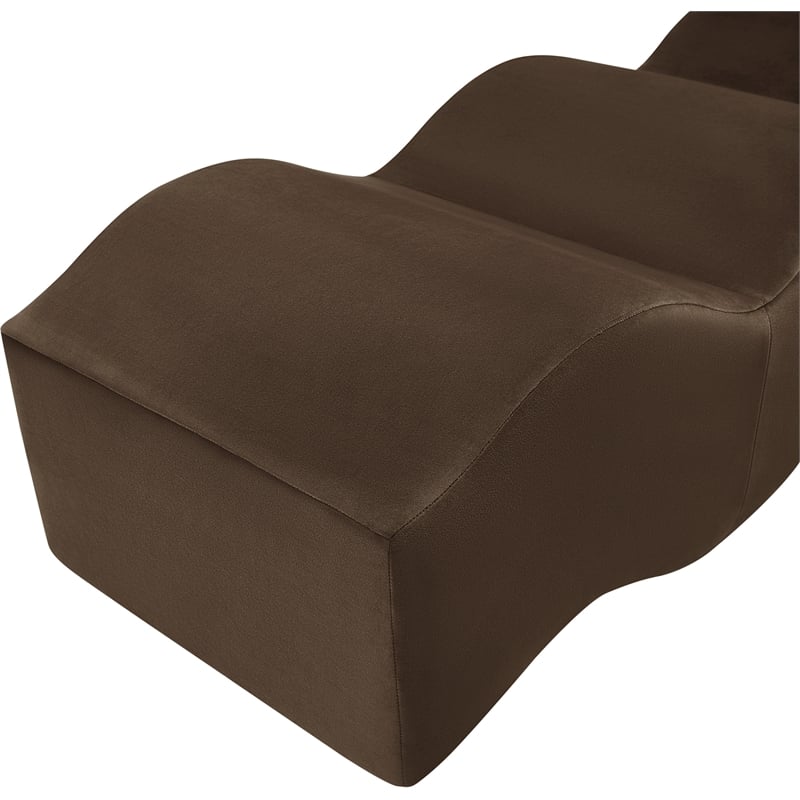 Meridian Furniture Wave Brown Velvet Bench