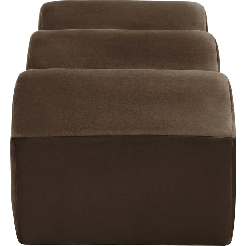 Meridian Furniture Wave Brown Velvet Bench