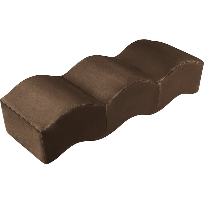 Meridian Furniture Wave Brown Velvet Bench