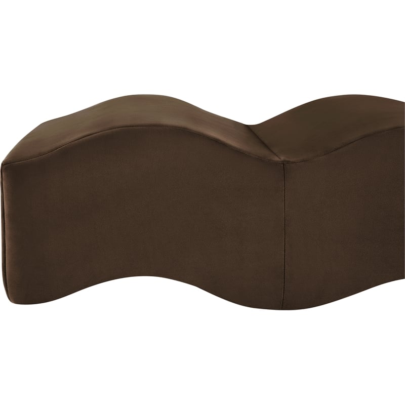 Meridian Furniture Wave Brown Velvet Bench