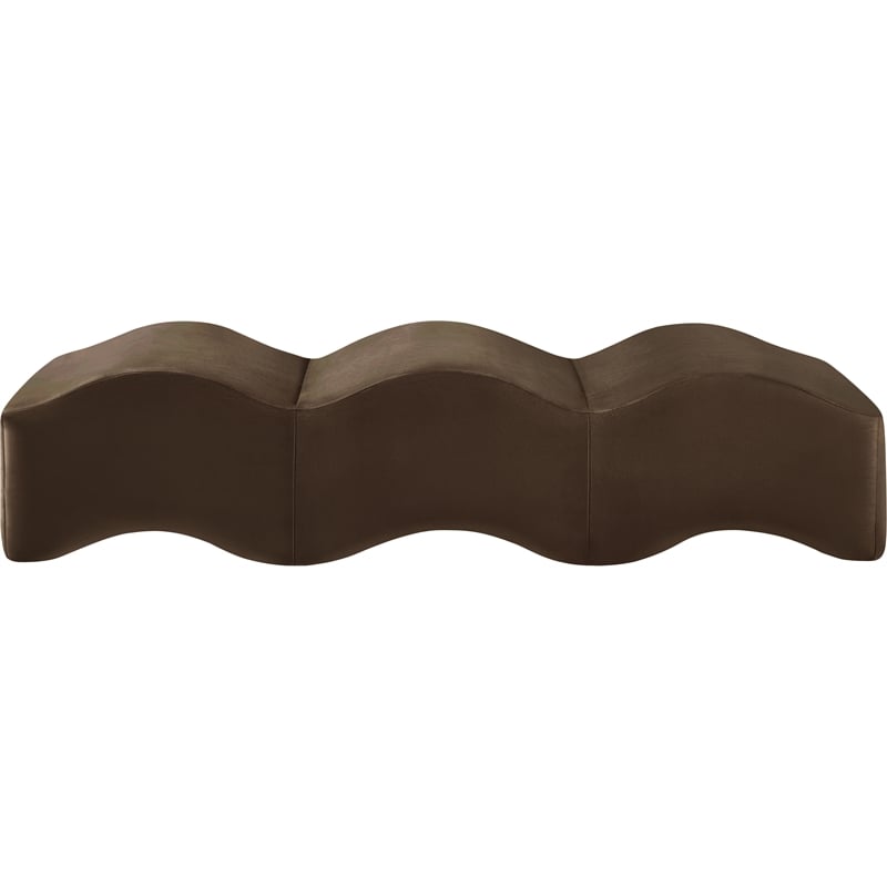Meridian Furniture Wave Brown Velvet Bench