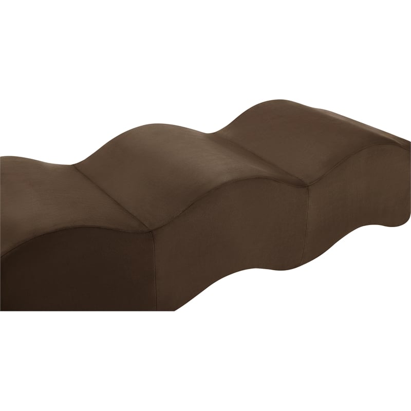 Meridian Furniture Wave Brown Velvet Bench