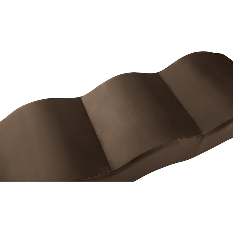 Meridian Furniture Wave Brown Velvet Bench