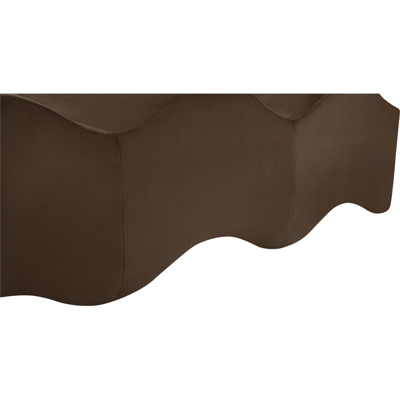 Meridian Furniture Wave Brown Velvet Bench