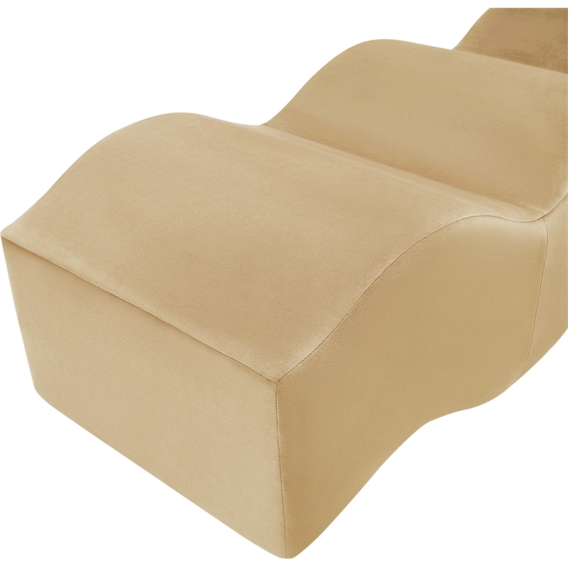 Meridian Furniture Wave Camel Velvet Bench