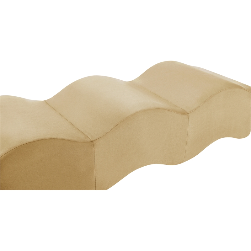 Meridian Furniture Wave Camel Velvet Bench