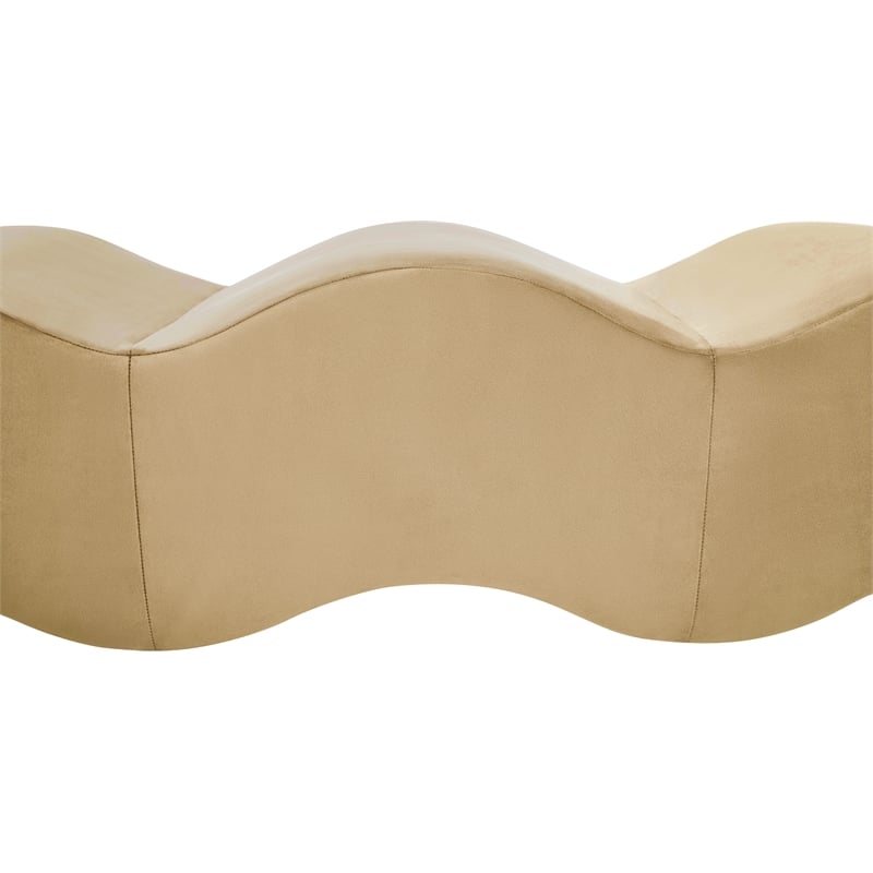 Meridian Furniture Wave Camel Velvet Bench